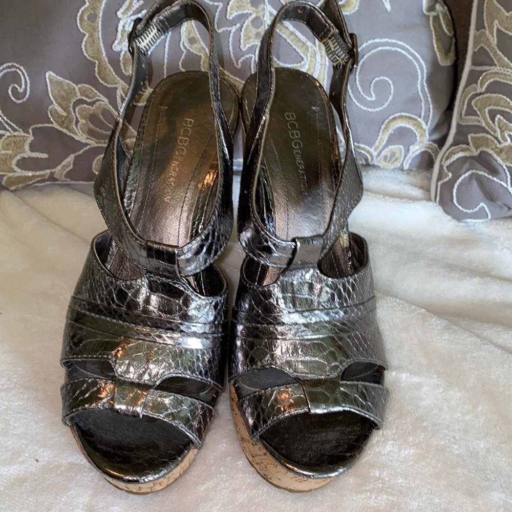Bcbgeneration Metallic Silver Platform Sandal - image 1